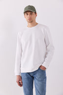 Erkek Rich Bisiklet Yaka Regular Fit Basic Sweatshirt - Fildişi