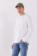 Erkek Rich Bisiklet Yaka Regular Fit Basic Sweatshirt - Fildişi