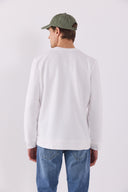 Erkek Rich Bisiklet Yaka Regular Fit Basic Sweatshirt - Fildişi