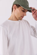 Erkek Rich Bisiklet Yaka Regular Fit Basic Sweatshirt - Fildişi