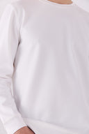 Erkek Rich Bisiklet Yaka Regular Fit Basic Sweatshirt - Fildişi