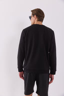 Erkek Rich Bisiklet Yaka Regular Fit Basic Sweatshirt - Siyah