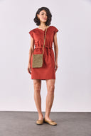 Kadın Riva Önü Düğmeli Regular Fit Gabardin Elbise - Terracotta