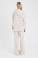 Kadın Ruby Geniş Paça Beli Lastikli Yanı Çıtçıtlı Jogging Pantolon (CUPRO) - Kemik