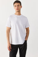 Erkek Ryan Bisiklet Yaka Regular Fit Tişört %100 Pamuk - Beyaz