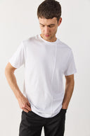 Erkek Ryan Bisiklet Yaka Regular Fit Tişört %100 Pamuk - Beyaz
