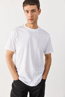 Erkek Ryan Bisiklet Yaka Regular Fit Tişört %100 Pamuk - Beyaz
