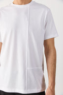 Erkek Ryan Bisiklet Yaka Regular Fit Tişört %100 Pamuk - Beyaz