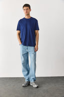 Erkek Ryan Bisiklet Yaka Regular Fit Tişört %100 Pamuk - Lacivert