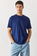 Erkek Ryan Bisiklet Yaka Regular Fit Tişört %100 Pamuk - Lacivert