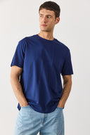 Erkek Ryan Bisiklet Yaka Regular Fit Tişört %100 Pamuk - Lacivert