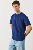 Erkek Ryan Bisiklet Yaka Regular Fit Tişört %100 Pamuk - Lacivert