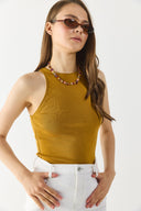 Kadın Sandra Halter Top Crop Atlet - Bakır