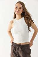 Kadın Sandra Halter Top Crop Atlet - Fildişi