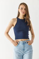 Kadın Sandra Halter Top Crop Atlet - Navy