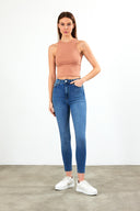 Kadın Sandra Halter Top Crop Atlet - Sütlü Kahve