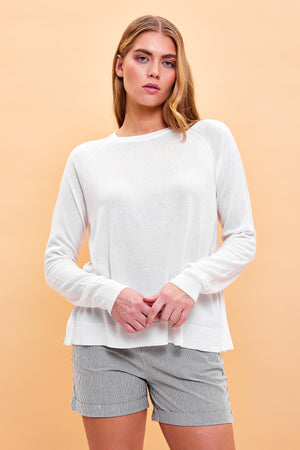 Kadın Sarah Bisiklet Yaka Basic Triko Kazak - Fildişi