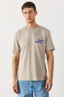 Erkek Self Baskılı Tişört %100 Pamuk - Gri