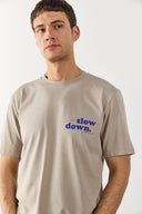 Erkek Self Baskılı Tişört %100 Pamuk - Gri