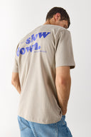 Erkek Self Baskılı Tişört %100 Pamuk - Gri