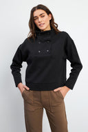 Kadın Sera Dik Yaka Sweatshirt - Siyah