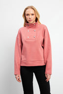 Kadın Sera Dik Yaka Sweatshirt - Gülkurusu