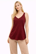 Serena V Yaka Yırtmaç Detaylı Modal Atlet(TENCEL)(TM)-Bordo