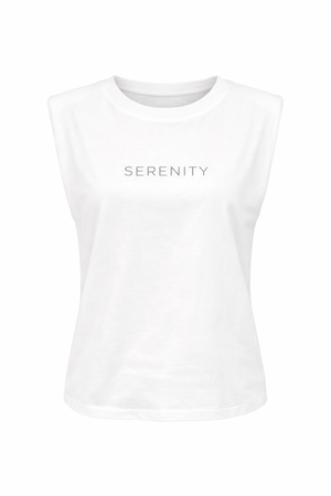 Serenity Baskılı Tişört-Beyaz