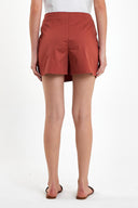 Kadın Sienna Slim Fit Gabardin Şort Etek - Terracotta