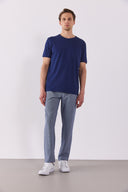 Erkek Simon Bisiklet Yaka Cep Detaylı Basic Tişört %100 Pamuk - Lacivert