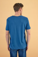 Erkek Simon Bisiklet Yaka Cep Detaylı Basic Tişört %100 Pamuk - Navy