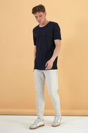 Erkek Simon Bisiklet Yaka Cep Detaylı Basic Tişört %100 Pamuk - Siyah