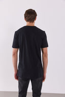 Erkek Simon Bisiklet Yaka Cep Detaylı Basic Tişört %100 Pamuk - Siyah
