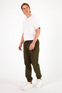 Erkek Simon Slim Fit Gabardin Jogger Pantolon - Haki