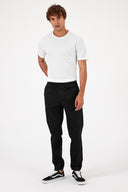 Erkek Simon Slim Fit Gabardin Jogger Pantolon - Siyah