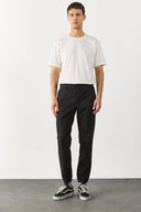 Erkek Simon Slim Fit Gabardin Jogger Pantolon - Siyah