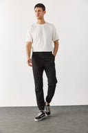Erkek Simon Slim Fit Gabardin Jogger Pantolon - Siyah