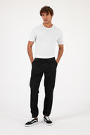 Erkek Simon Slim Fit Gabardin Jogger Pantolon - Siyah
