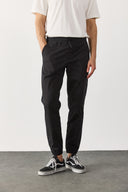 Erkek Simon Slim Fit Gabardin Jogger Pantolon - Siyah