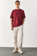 Erkek Simon Slim Fit Gabardin Jogger Pantolon - Taş