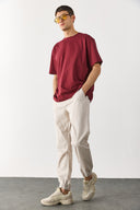 Erkek Simon Slim Fit Gabardin Jogger Pantolon - Taş