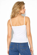 Slim Fit İp Askılı Atlet-Beyaz