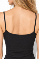 Slim Fit İp Askılı Atlet-Siyah