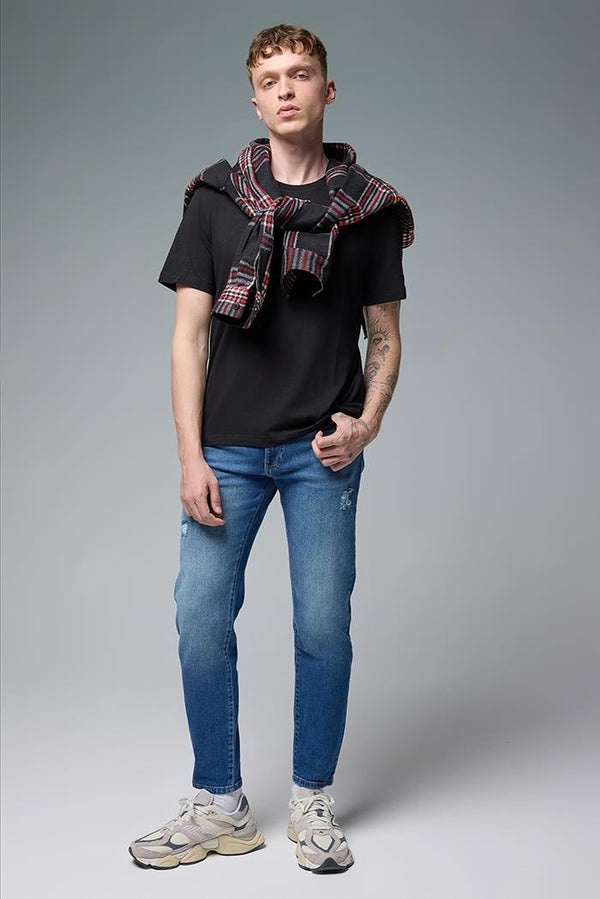 Erkek Smith Dark Blue Tapered Fit Jean Pantolon - 1K2511936DB-251