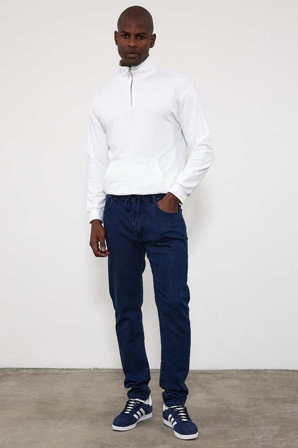 Smith Dark Blue Tapered Fit Jogger Jean Pantolon - DARK BLUE