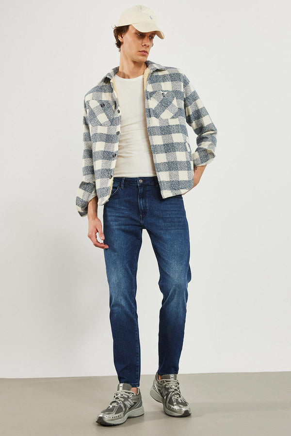 Erkek Smith Deep Dark Blue Tapered Fit Jean Pantolon