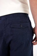 Erkek Smith Şort %100 Keten - Lacivert