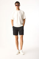 Erkek Smith Şort %100 Keten - Siyah