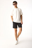 Erkek Smith Şort %100 Keten - Siyah