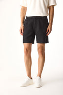 Erkek Smith Şort %100 Keten - Siyah